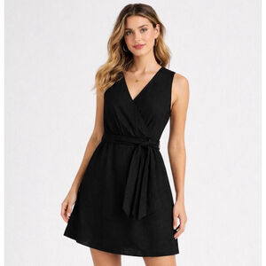 NWT Anthropologie Sunday In Brooklyn Linen Blend Faux Wrap MiniDress Size:S $140